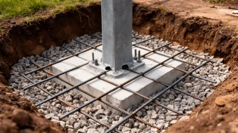 Fundament pod słup oświetleniowy